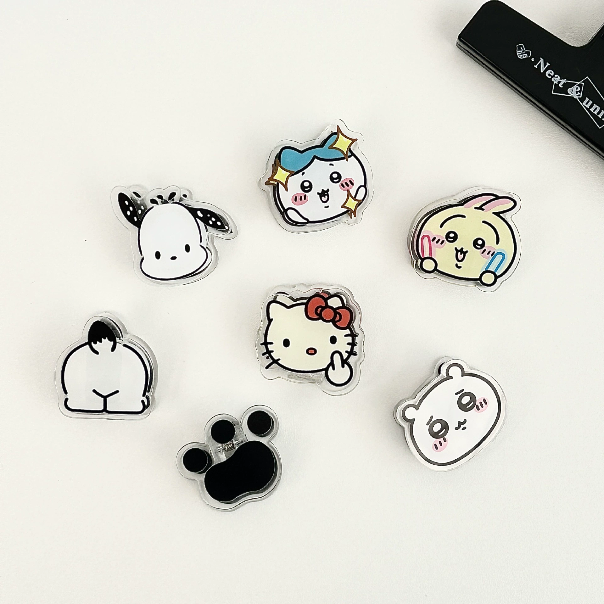 Производитель оптом акриловые двусторонние зажимы-прclip-ins pacha dog chiikawa мультфильм милая тестовая бумага заметки зажим