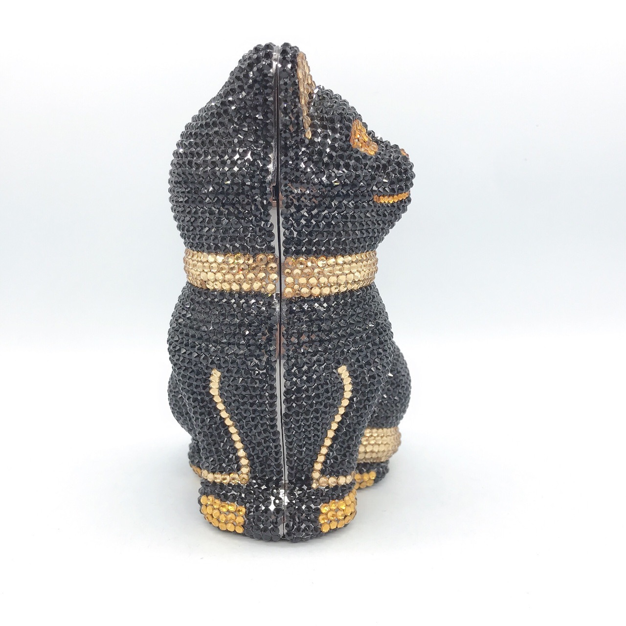 Gato con diamantes bolsas de cena, animales de banquete europeos y estadounidenses, bolsas de mano de diamantes, vestidos transfronterizos, bolsas de mujer, caja dura, embrague gato