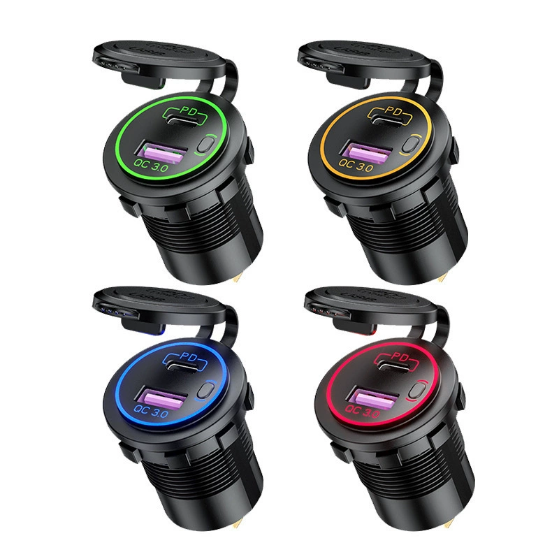 12-24В автомобильный мотоцикл модификации QC3.0USB Type-C интерфейс Smart Quick зарядное устройство для мобильного телефона