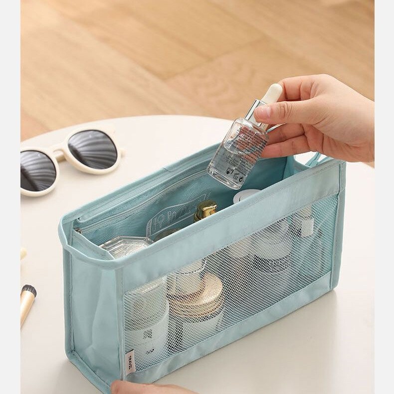 Cross-Border High-Quality Visual Triangle Makeup Bag with Large Capacity, Portable Mesh Makeup and Skincare Travel Storage Bag Cross-Border High-Quality Visual Triangle Makeup Bag with Large Capacity, Portable Mesh Makeup and Skincare Travel Storage Bag