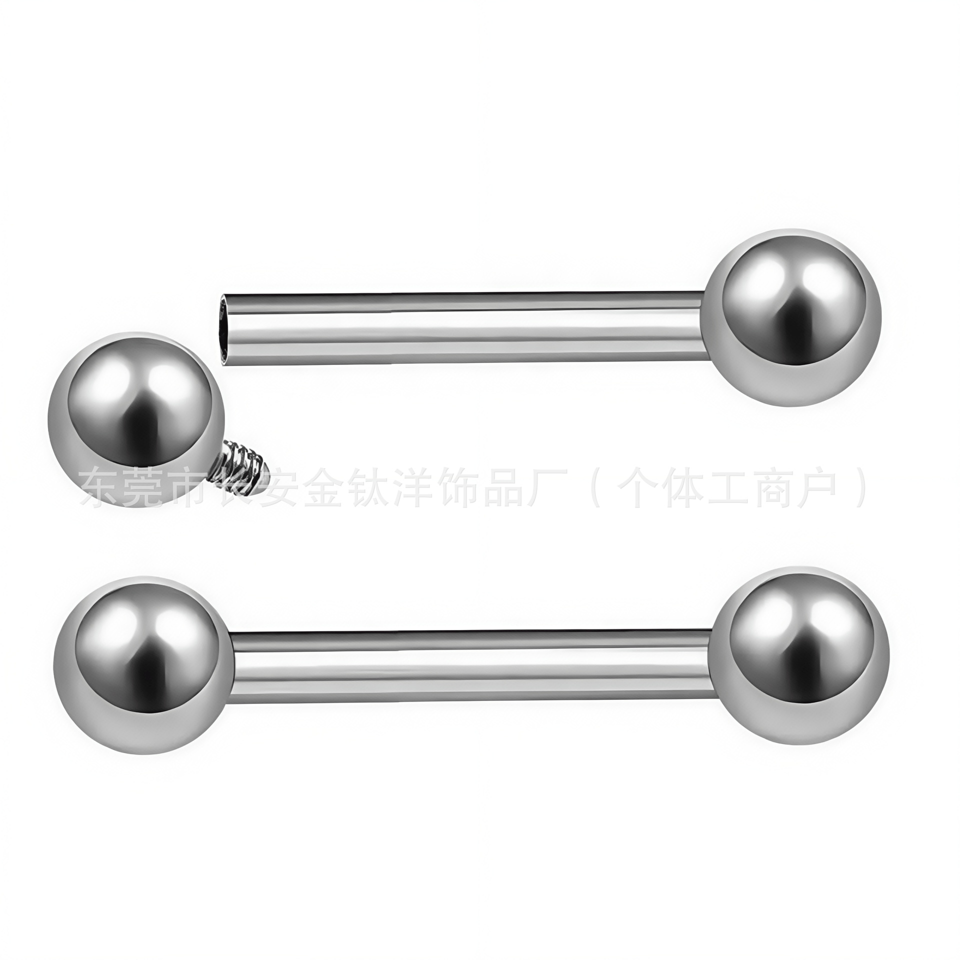 F136 Titanium Internally Threaded Round Ball Tongue Nail Ear Bone Nail Ear Bridge Breast Nail Straight Rod G23 Titanium Alloy Piercing Jewelry detail image 8