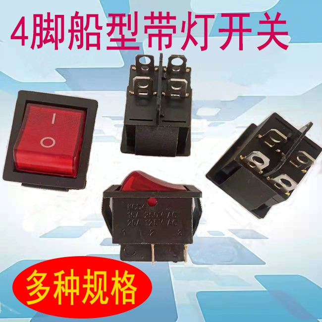 Переключатель типа лодки 4 фута 2 передачи KCD4 с лампой перекачки кнопки питания Четыре фута двухступенный переключатель лодки 16A250
