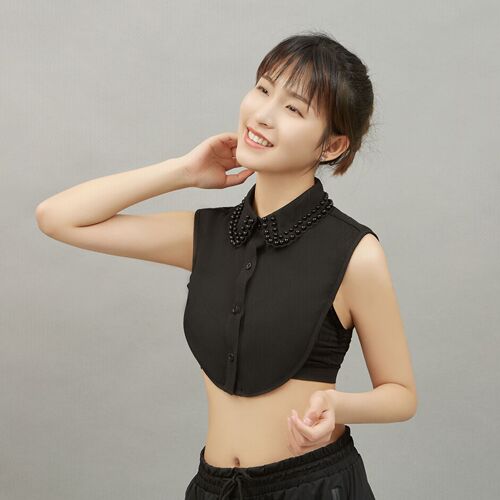 Factory direct sales factory specializing in the production of beaded elegant beaded pearl fake collar half-shirt