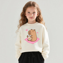 跨境专供货源实力商家2025新款女童圆领卫衣长袖小女孩舒适上衣潮