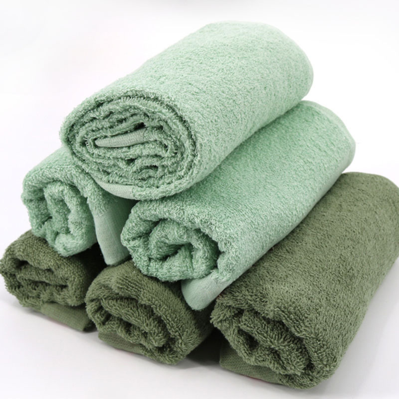 Army green towel Grass-green Cotton Towel Wash and rinse Washcloth fire control Army green student dormitory towel construction site towel wholesale