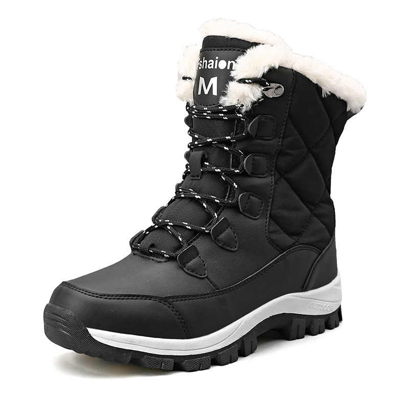 Botas de algodón de invierno para mujeres al aire libre más vello grueso calentamiento botas de nieve de comercio exterior zapatos de mujer de tamaño grande image 6