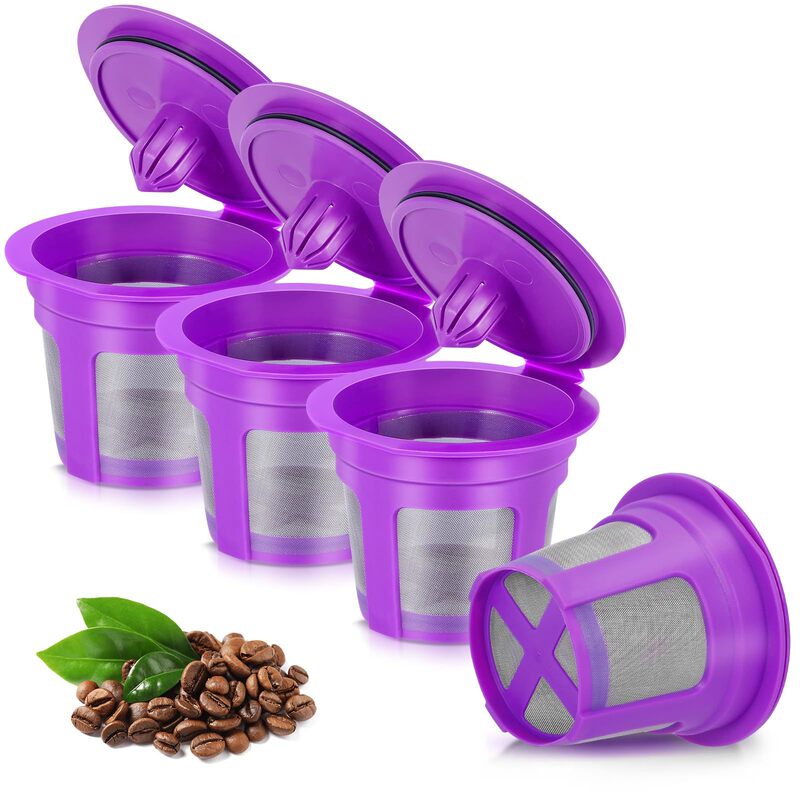 Single-Hole Plastic Coffee Filter Cup Compatible with Supreme Reusable K-Cup Coffee Capsule Single-Hole Filter