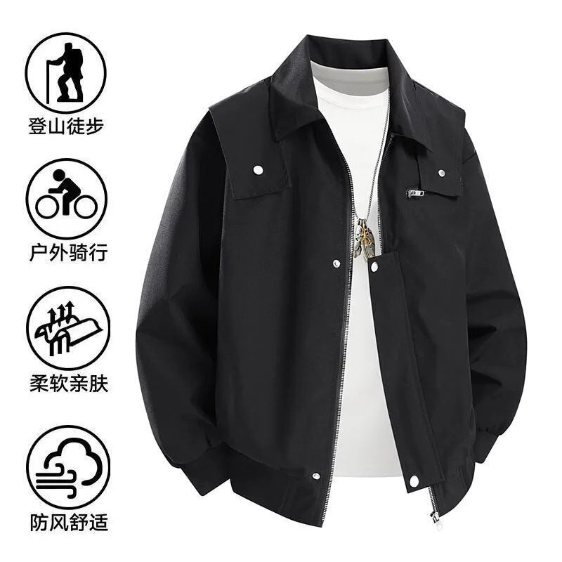 Three-proof cut-resistant jacket, spring/autumn fashion flight jacket, loose-fitting, waterproof, baseball collar, plus-size outerwear, JK0799-T Three-proof cut-resistant jacket, spring/autumn fashion flight jacket, loose-fitting, waterproof, baseball collar, plus-size outerwear, JK0799-T