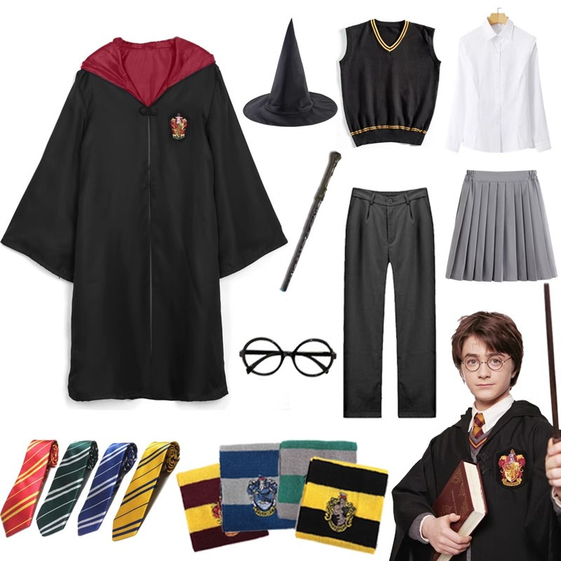 Harry Potter College Robe Perimeter Costume Children's Magic Robe Costume COS Cloak School Uniform Halloween Performance