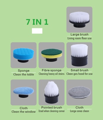 Cepillo de limpieza eléctrico transfronterizo multifuncional automático giratorio retráctil cepillo de baño cepillo de piso cepillo de limpieza fuerte