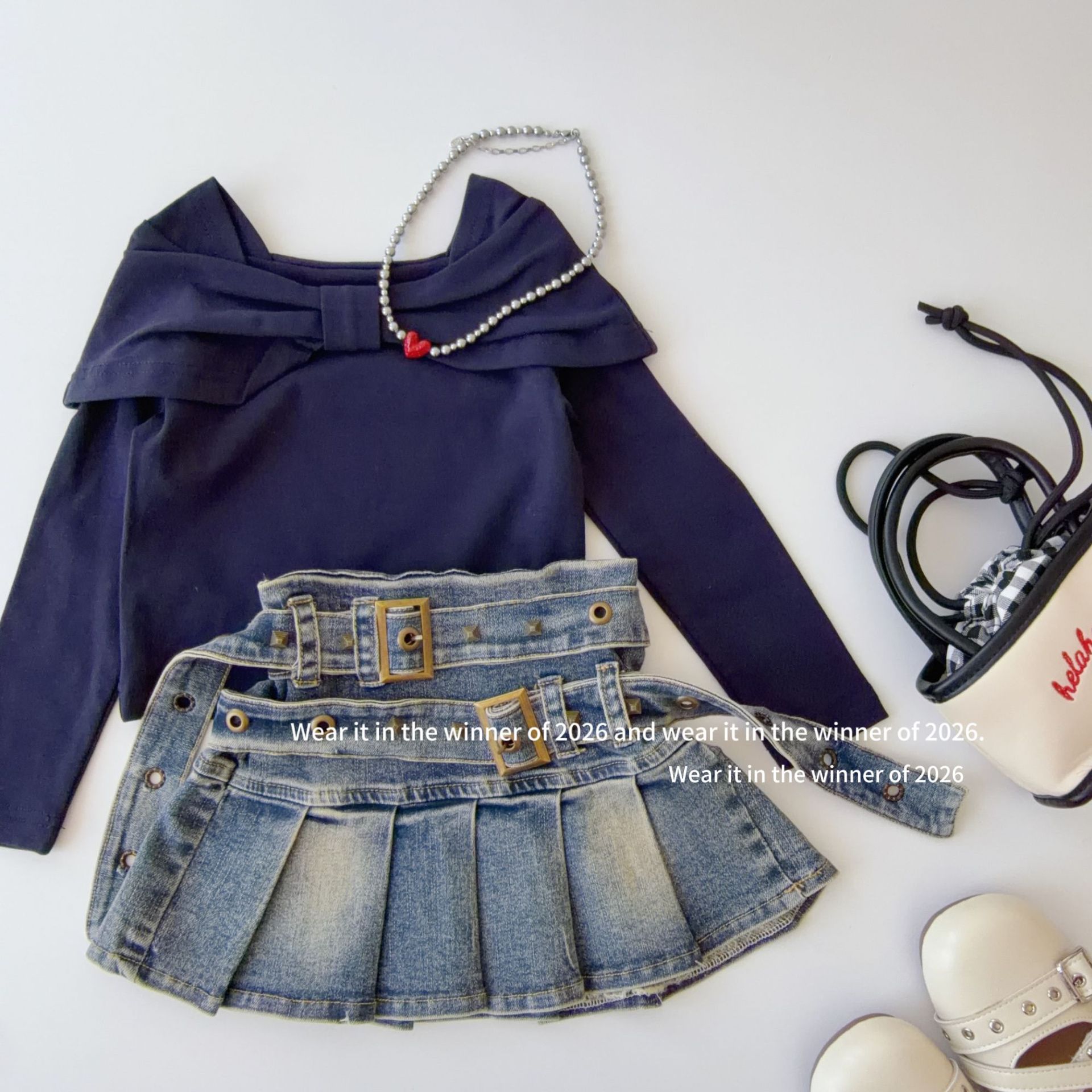 Autumn design elastic denim retro skirt