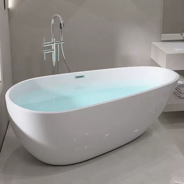 Acrylic Bathtub, Independent Hotel and B&B Bathroom, Oval-Shaped Bathtub, Household Small Apartment Oval Bathtub