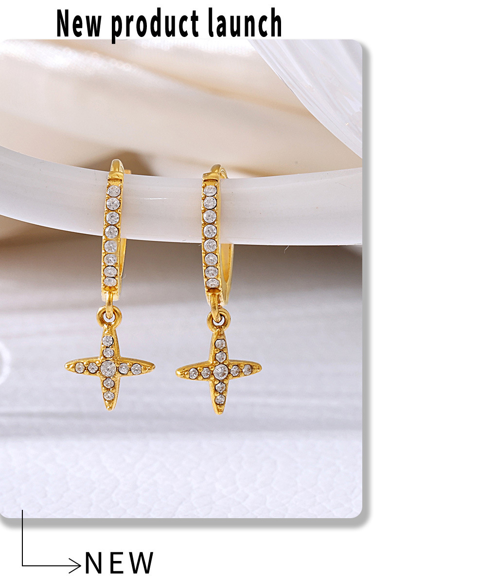 Sugar Cube Geometric Zircon Earrings Hand Inlaid Diamond Jewelry_voghion.com