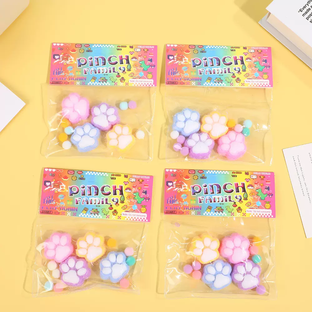 网红款猫爪捏捏乐可爱组合小解压玩具办公休闲慢回弹减压跨境热销