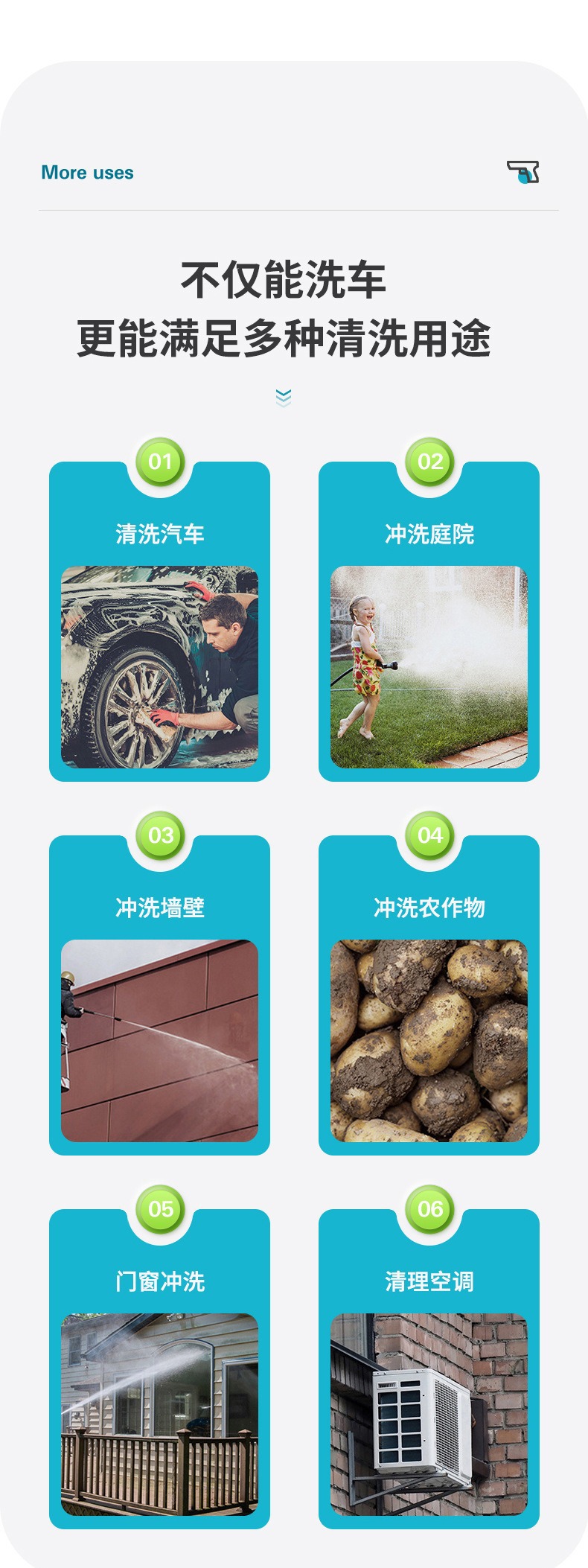 Rechargeable High-Pressure Car Wash Water Gun, Wireless Portable Car Washer with Foam Pot, Garden Washing and Watering Tool Wholesale