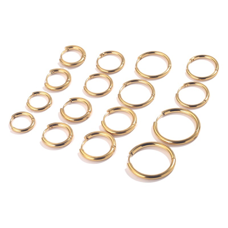 Pendientes pendientes de acero de titanio gruesa bobina delgada de vacío de galvanoplastia círculo pendientes de acero inoxidable ventas directas de la fábrica