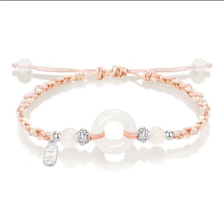 Fruit bubble colored glaze peace buckle hand rope female lovers peace joy bracelet woven niche Valentine's Day gift