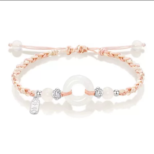 Fruit bubble colored glaze peace buckle hand rope female lovers peace joy bracelet woven niche Valentine's Day gift