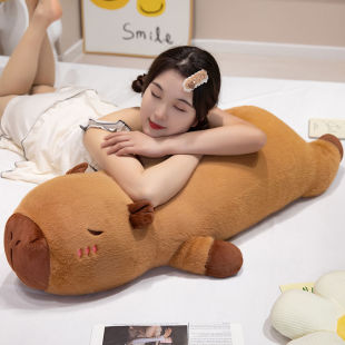 Cute Capibala Doll Rag Doll Girl Doll Capybara Stuffed Toy Sleeping Pillow Long Pillow for Sleeping
