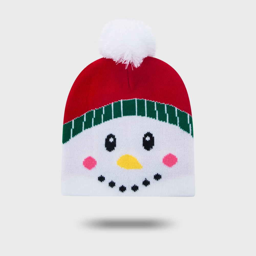 Cross-border Wholesale Children's Christmas Hat Men's Autumn And Winter Warm And Cute David's Deer Snowman Christmas Gift Baby Knitted Hat display picture 3