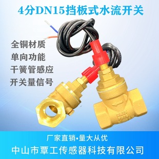 DN15 4 points copper baffle type Reed tube normally open water flow induction switch