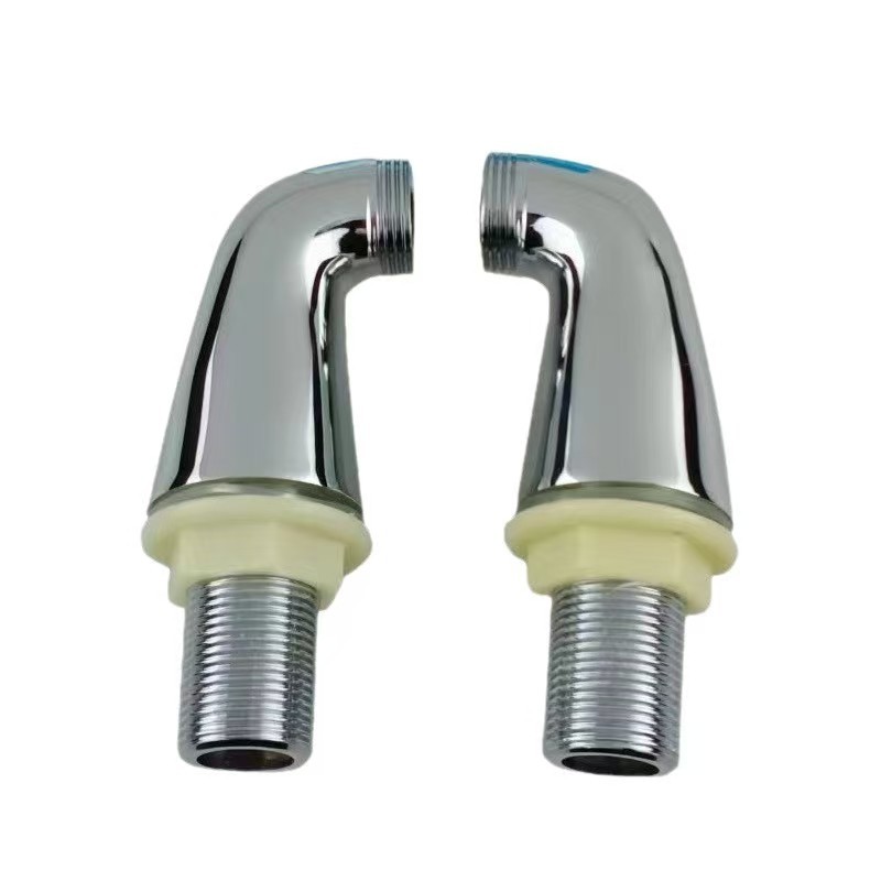 Vertical Bathtub Faucet with Curved Inlet, Bathtub Faucet with Angled Horn-Shaped Installation Accessories