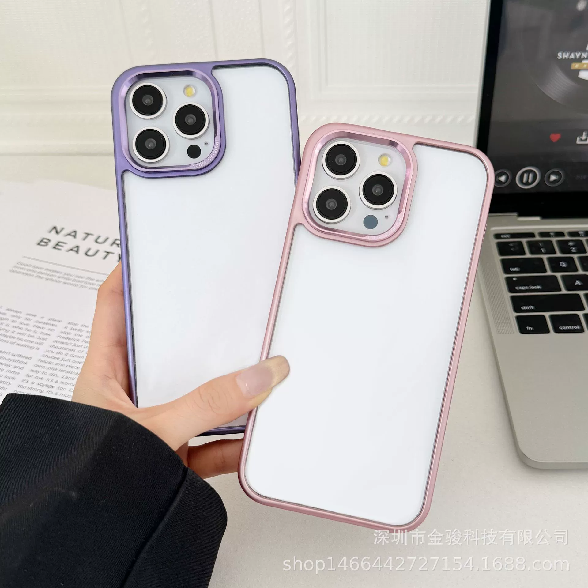 Apple, iPhone 16, металлический прозрачный акриловый чехол для телефона, совместимый защитный чехол, iphone, оптом