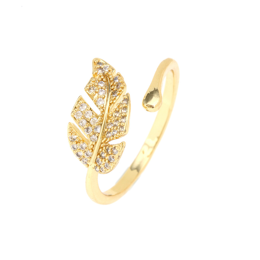 Fashion Water Droplets Eye Wings Copper Inlay Zircon Rings 1 Piece