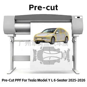 Suitable for Tesla Model Y L 2025, pre-cut TPU transparent matte car protective film with self-healing properties