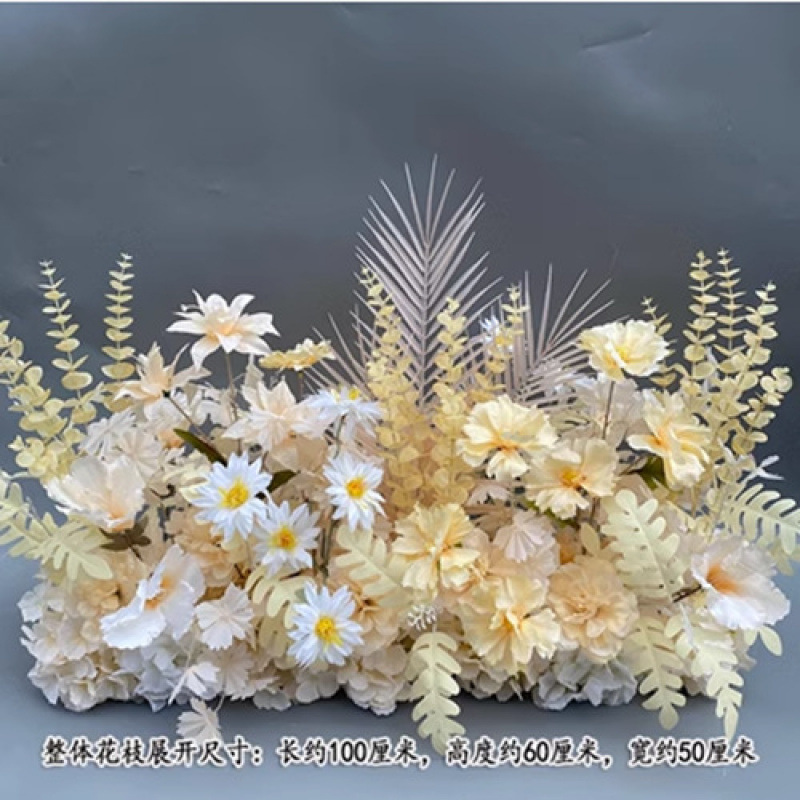 婚庆地排花仿真花婚礼布置成品道具新款订婚装饰迎宾路引摆件花排|undefined