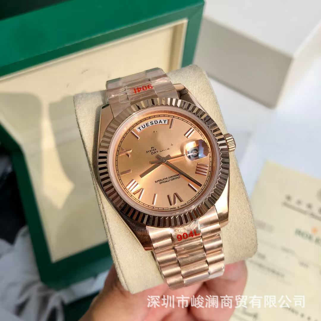 Comercio exterior transfronterizo negro DD diario de domingo mesa de juego verde reloj mecánico automático reloj de hombre reloj calendario doble