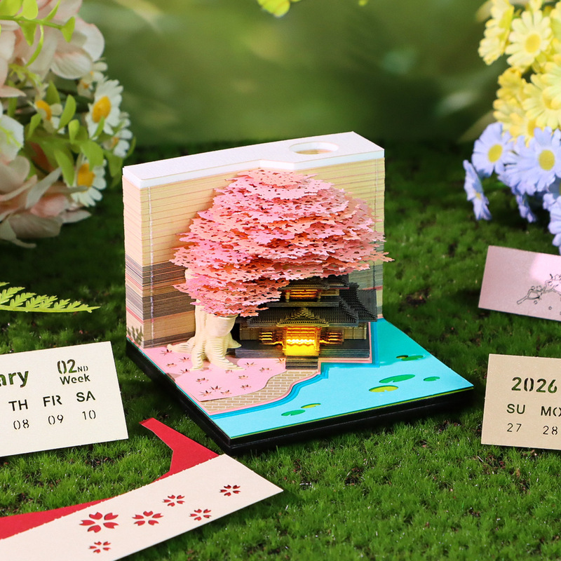 跨境爆款2026年圣诞拱门3D便签创意礼品摆件3d立体纸日历礼物批发|undefined