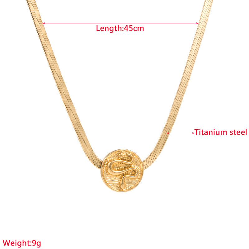 Fashion Round Titanium Steel Necklace Stainless Steel Necklaces