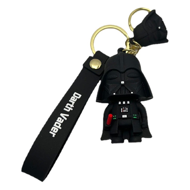 Guerrero negro creativo coche llavero bolso adornos moda dibujos animados exquisita muñeca un par de celebridad en línea pequeños regalos al por mayor