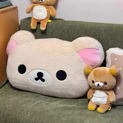 Bedside Bear Pillow Rilakkuma Double-Sided Pillow Plush Cushion Nap Pillow Dormitory Doll Doll for Girlfriend