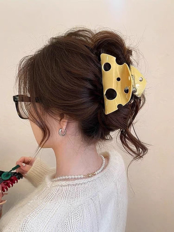 2025年新作フレンチサテン三角グリッパー、女性用ハイエンド後頭部ヘアシャーククリップ、気質と多用途のヘアアクセサリー|undefined