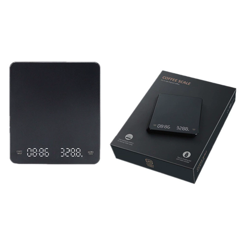 Светодиодный скрытый экран голосовые весы для кофе USB-зарядка автоматическое время весы для кофе 3 кг/0,1 г бытовые кухонные весы