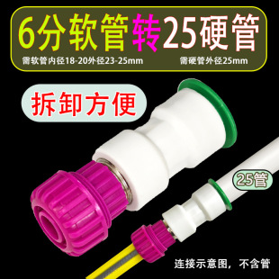 Deao 1 Inch 6 Points 4 Points to 32/25/20 Soft and Hard Pipe Joints Soft Water Pipe Adapter Scalp Pipe Butt Repair Joint