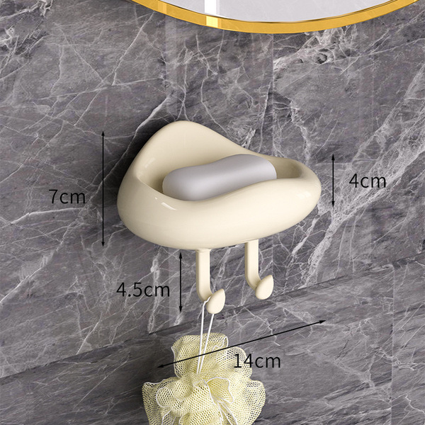 Cloud Punch-free Cream-style Soap Box Household Wall-mounted Soap Box Bathroom Drain Storage Rack Soap Box