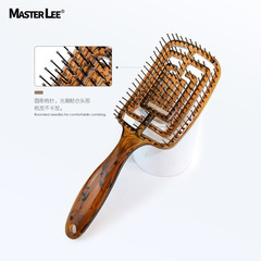 New amber mosquito coil comb for curly hair, fluffy styling comb, head massage comb, square hollow rib comb wholesale