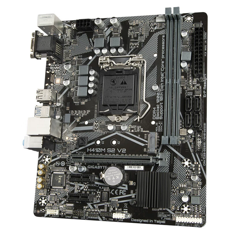 Совместимо с Intel Gigabyte H410M S2 V2, поддержка процессоров 10-го поколения, сокет LGA1200