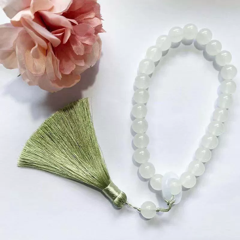 Blue and white bracelet, handle, Bodhi rosary