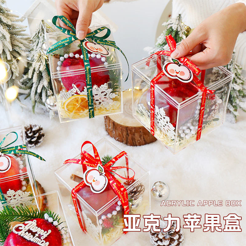 アクリルクリスマスリンゴ箱平安夜平安果包装箱手提げプレゼントギフトバッグ装飾品|undefined