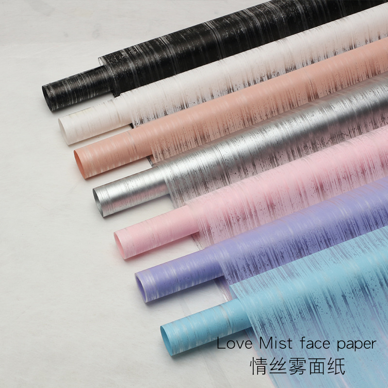 Huaxi transfronterizo al por mayor seda amor niebla papel florista hansu papel impermeable OPP papel de envoltura flor floral papel de embalaje ramo de flores