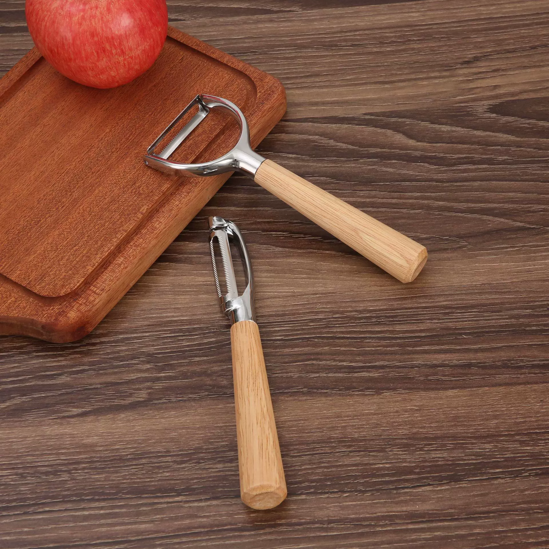 锌合金削皮器橡木柄削皮器削皮刀刮皮刀刨皮刀瓜刨水果刀批发定制