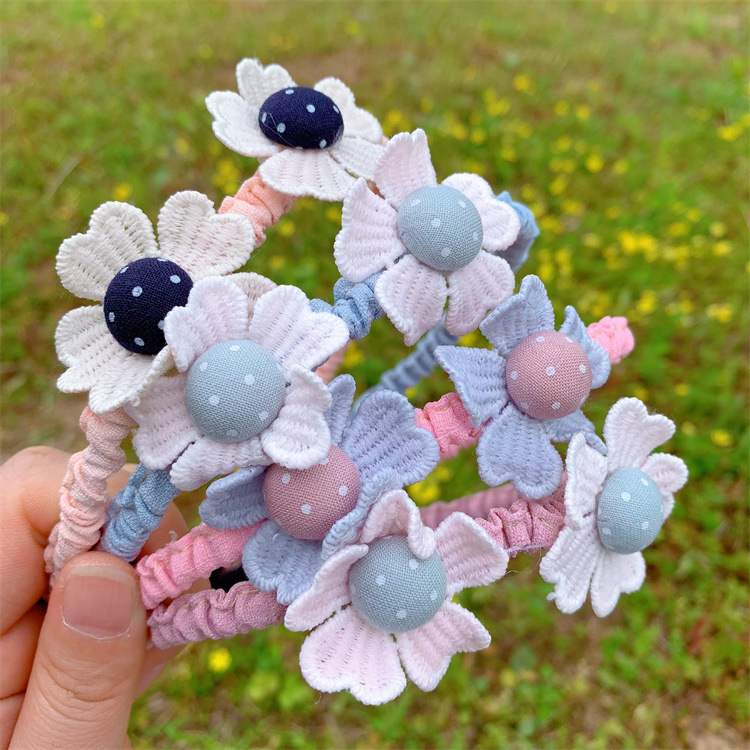 126g Weight Hair Band Hair Accessories Type 1 Piece Quantity Casual, Street Occasion Cloth Material Flower Pattern All Seasons Season Girl'S Gender Pleated Design Cute Style Cute Girl'S Flower Cloth Pleated Hair Band 4