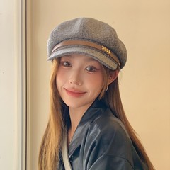 英伦风复古麦穗八角贝雷帽女气质大头围显脸小百搭云朵画家帽子潮