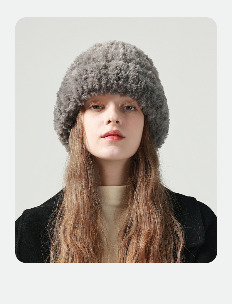 Grousskapp Wollfraen, villfälteg Hierschtwinter, gestrickte Kutsch fir kleng Gesiichter a Wäermt, wäiss Plüschkältmütz_voghion.com