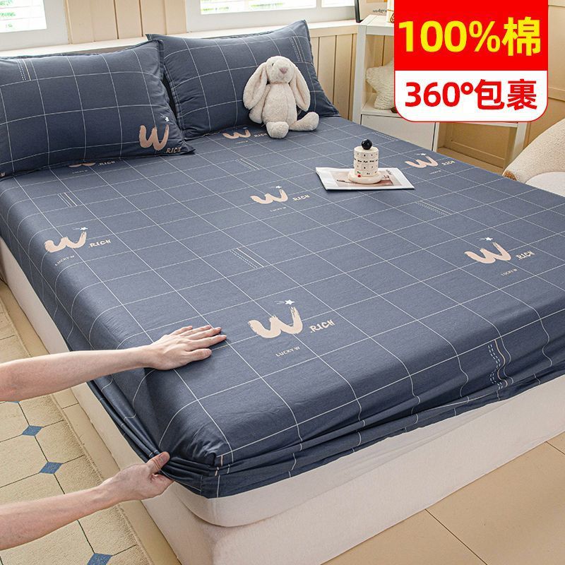 100% algodón cama de cama de algodón una sola pieza cubierta de cama casera todo incluido colchón antideslizante cubierta de cama nuevo tipo