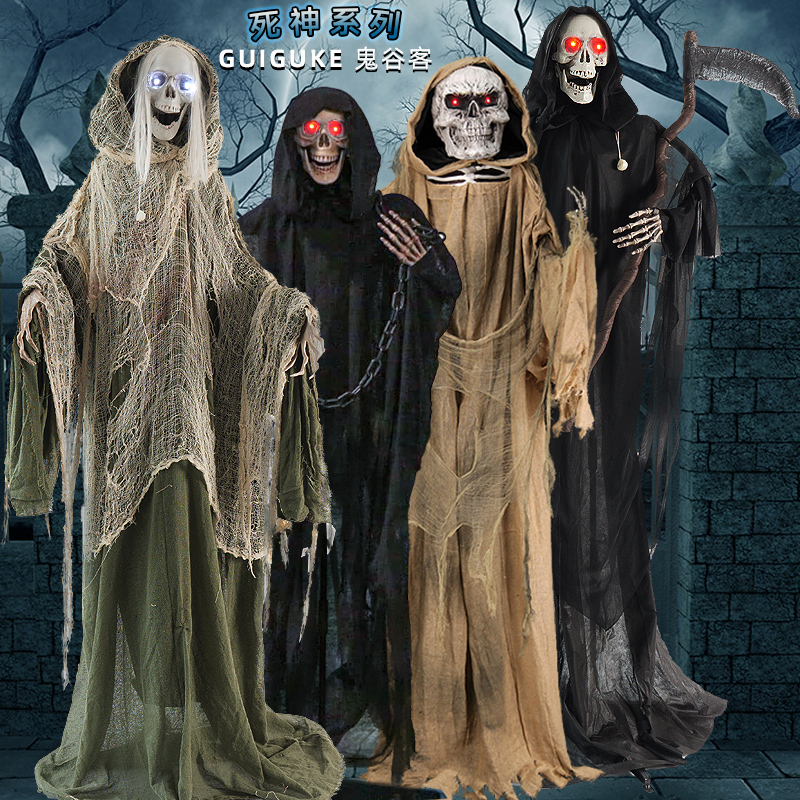 Decoración de Halloween Fantasmas eléctricos control de voz inducción de pie de la muerte Fantasmas Zombies Fantasmas Horror Decoración Props de la casa embrujada